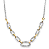 14k Two-tone 1/2 carat Lab Grown Diamond VS/SI+ G+ 18.25 inch Fashion Link Necklace